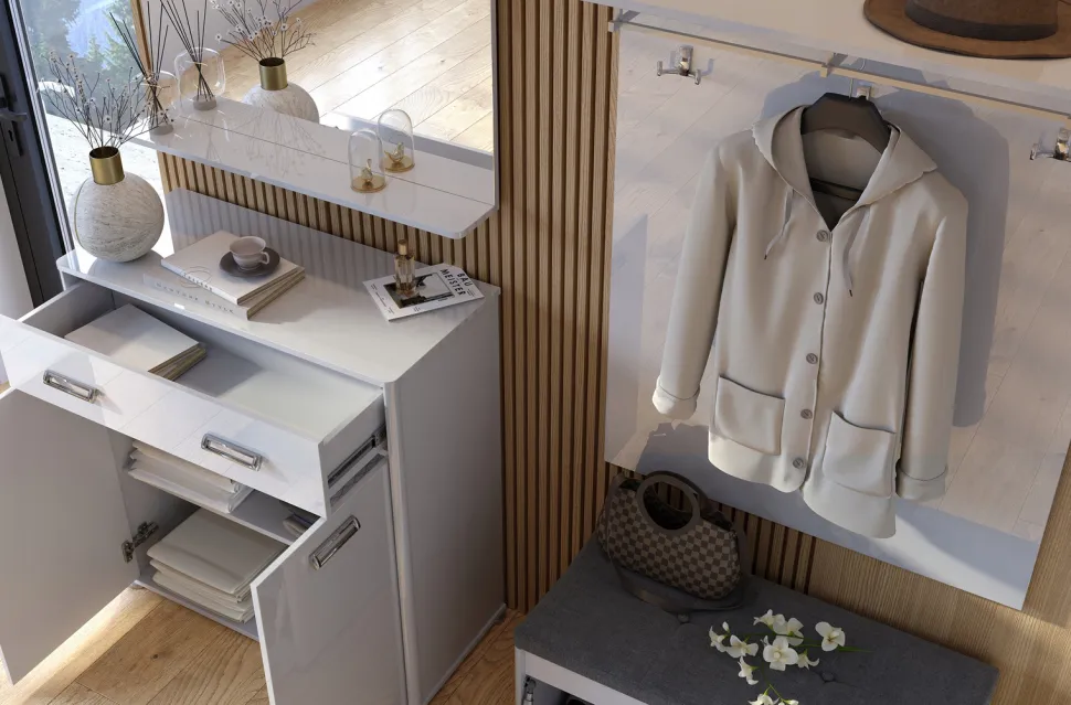 Komoda Bella biały połysk