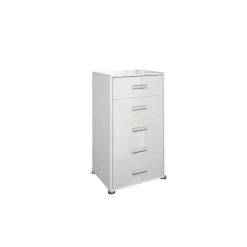 Komoda Bella wąska biała połysk