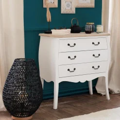 Komoda Chrysa biała z 3 szufladami