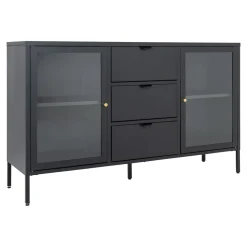 Komoda Dalby 3 szuflady, 2 drzwi czarna