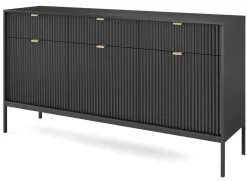 Komoda Delicious duża ryflowana czarna