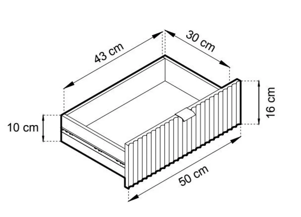 Komoda Delicious duża ryflowana czarna