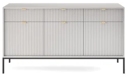 Komoda Delicious duża ryflowana szara