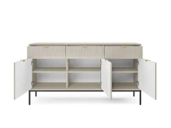 Komoda Delicious duża ryflowana kaszmir czarne nogi