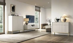 Komoda Delicious ryflowana kaszmir złote  nogi