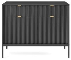 Komoda Delicious ryflowana czarna