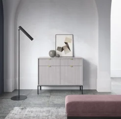 Komoda Delicious ryflowana szara