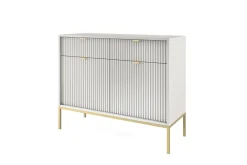 Komoda Delicious ryflowana szara złote nogi