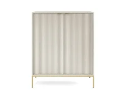 Komoda Delicious wysoka ryflowana kaszmir złote nogi