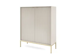 Komoda Delicious wysoka ryflowana kaszmir złote nogi