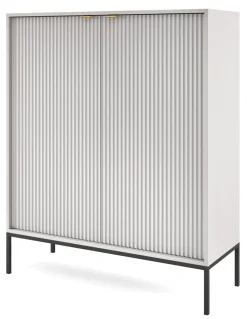 Komoda Delicious wysoka ryflowana szara