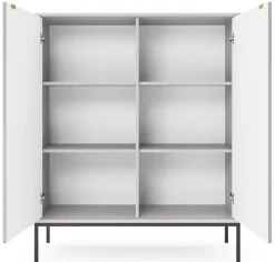 Komoda Delicious wysoka ryflowana szara