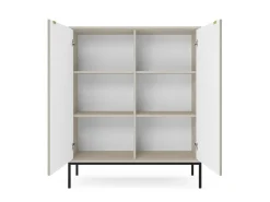 Komoda Delicious wysoka ryflowana kaszmir czarne nogi