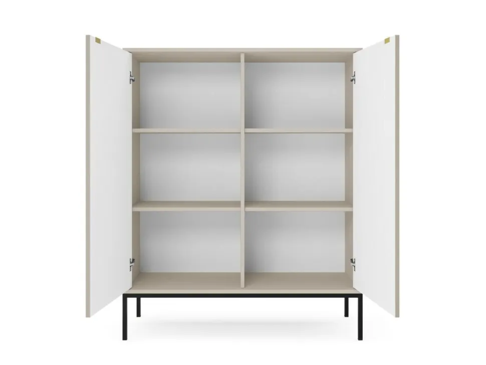 Komoda Delicious wysoka ryflowana kaszmir czarne nogi