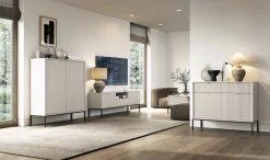 Komoda Delicious wysoka ryflowana kaszmir czarne nogi