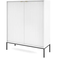 Komoda Delicious wysoka ryflowana biała