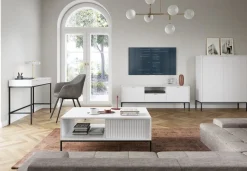 Komoda Delicious wysoka ryflowana biała