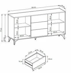 Komoda Fargo duża z szufladami