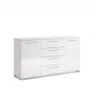 Komoda Flory 4 szuflady 2 drzwi biały  połysk