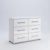 Komoda Flory 6szuflad 108cm biały połysk
