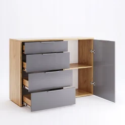 Komoda Lana 120 cm dąb/szary