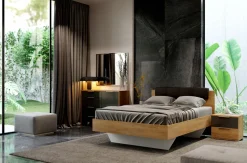 Komoda Lana 6 szuflad dąb/szary