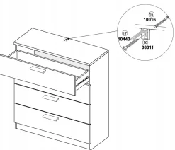 Komoda Lana 4 szuflady dąb/szary