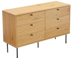 Komoda Lattes 6 szuflad dąb