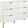 Komoda Lowell z 6 szufladami biała