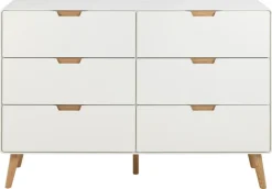 Komoda Lowell z 6 szufladami biała