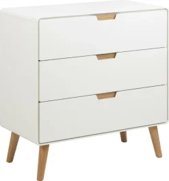 Komoda Lowell z 3 szufladami biała