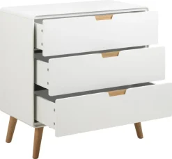 Komoda Lowell z 3 szufladami biała