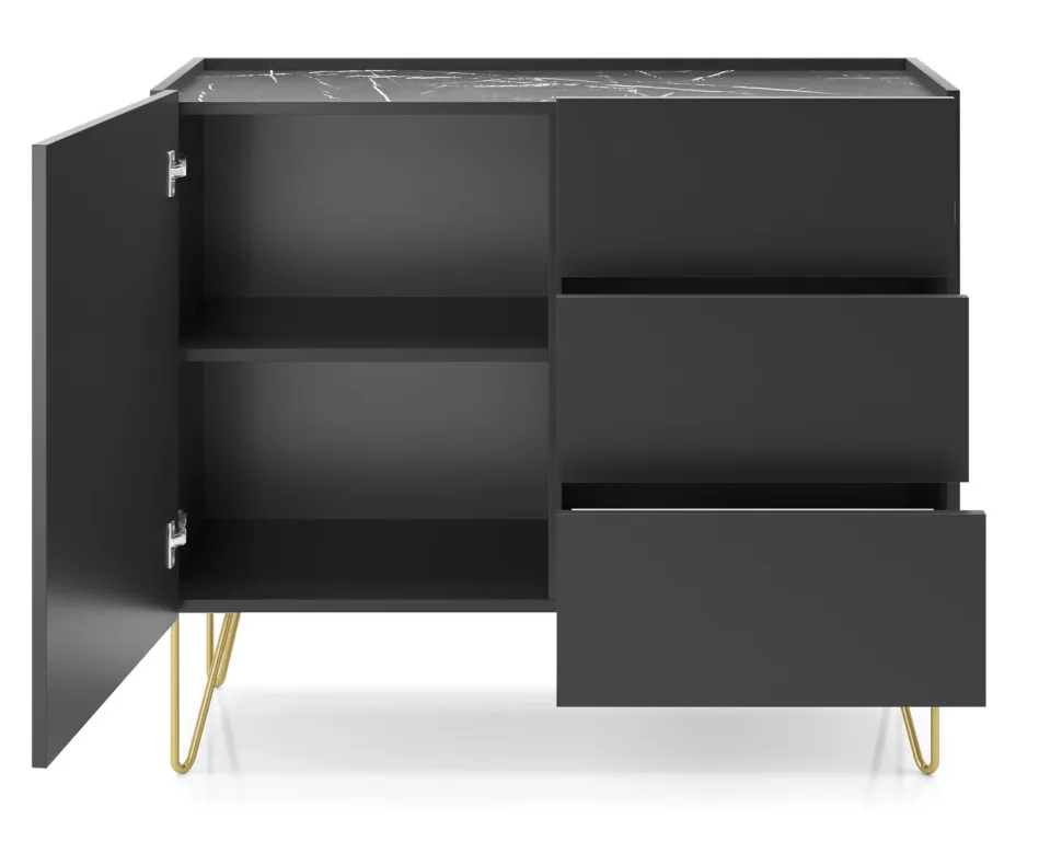 Komoda Marbren czarna