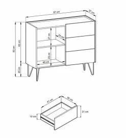 Komoda Marbren czarna