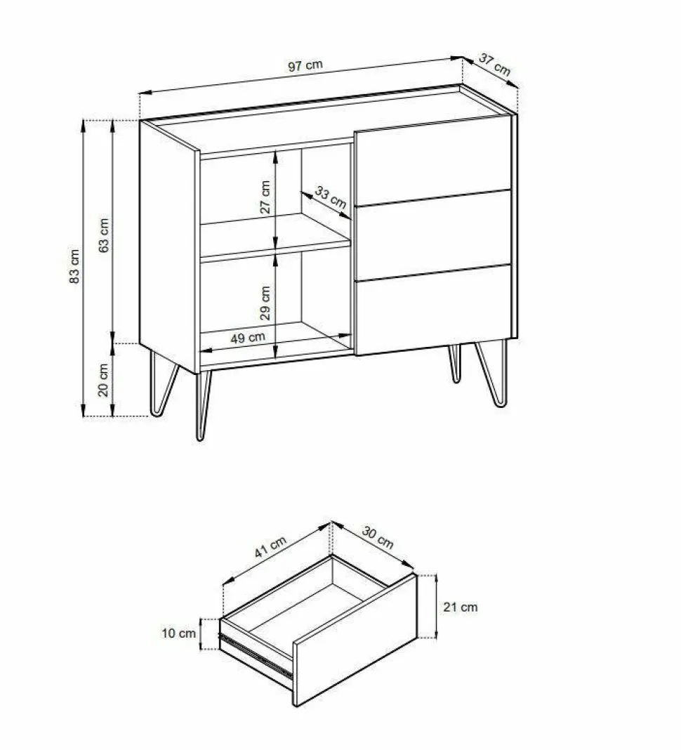 Komoda Marbren czarna