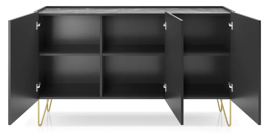 Komoda Marbren szeroka czarna
