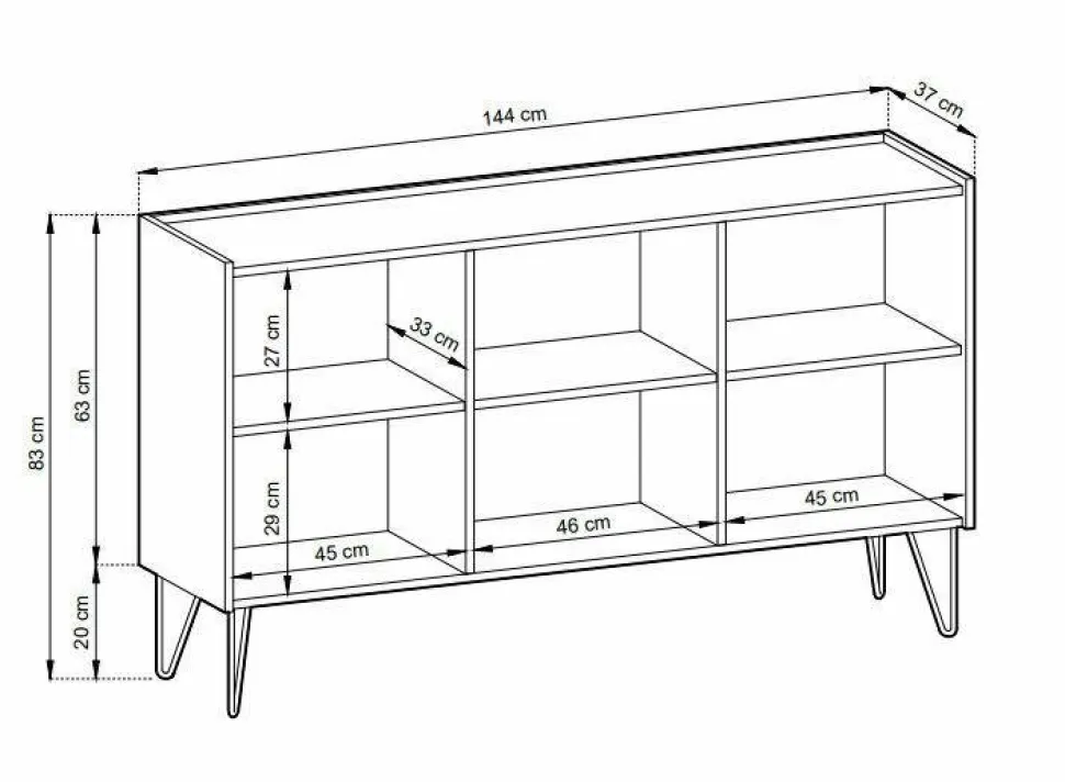Komoda Marbren szeroka czarna