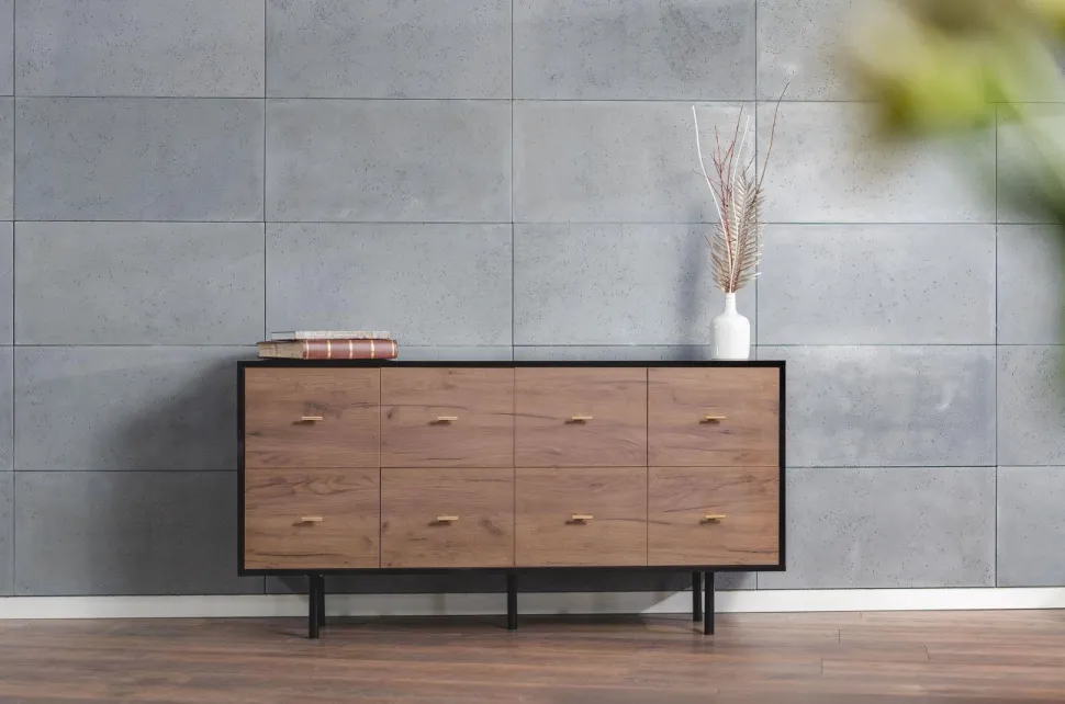 Komoda MAUD Czarny / Dąb Craft Tobacco