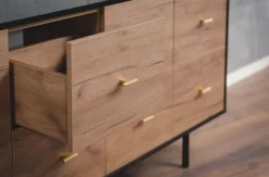 Komoda MAUD Czarny / Dąb Craft Tobacco