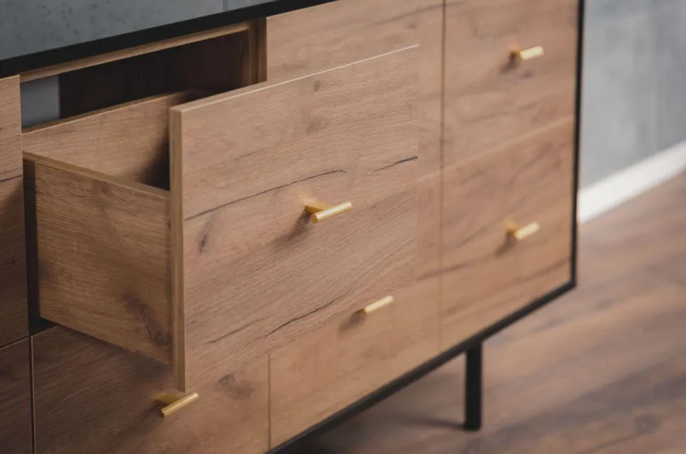 Komoda MAUD Czarny / Dąb Craft Tobacco