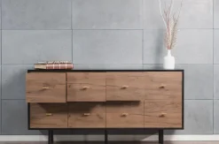 Komoda MAUD Czarny / Dąb Craft Tobacco