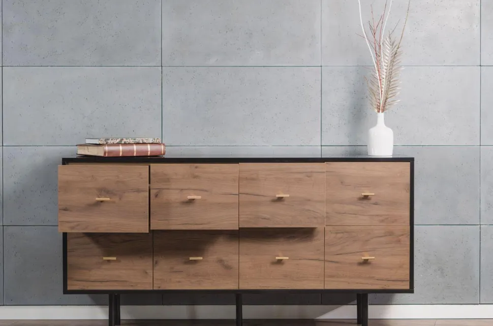 Komoda MAUD Czarny / Dąb Craft Tobacco