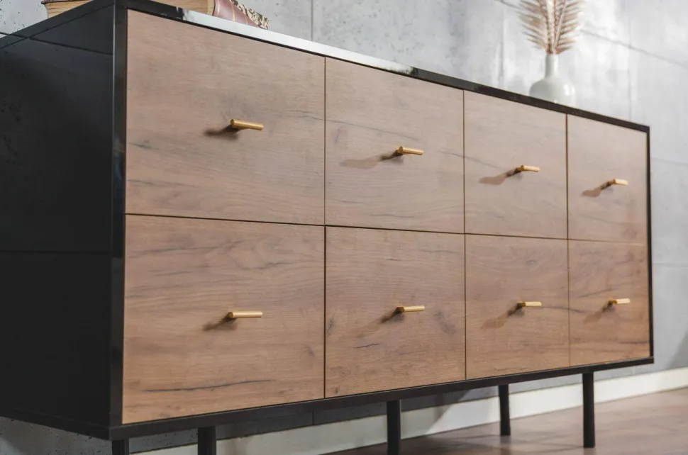 Komoda MAUD Czarny / Dąb Craft Tobacco