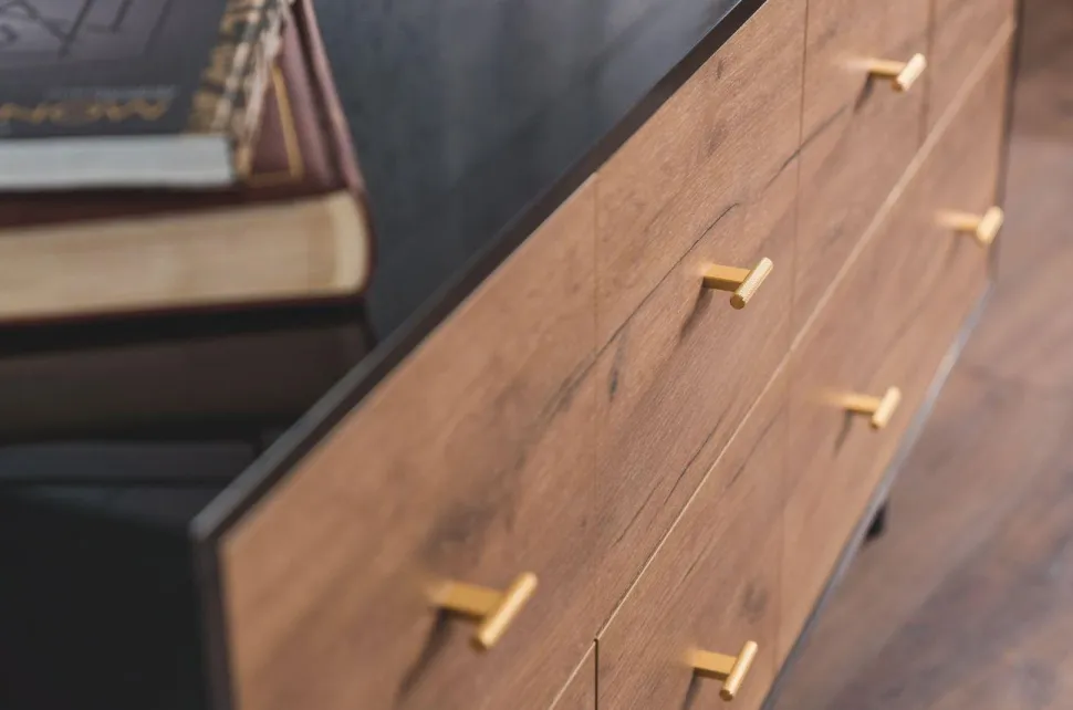 Komoda MAUD Czarny / Dąb Craft Tobacco