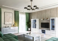 Komoda Merle wysoka biały połysk