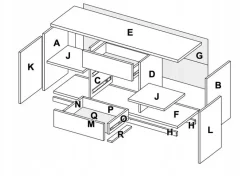 Komoda Merle wysoka biały połysk