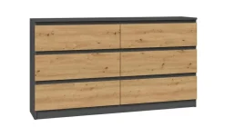 Komoda Muze antracyt/dąb artisan