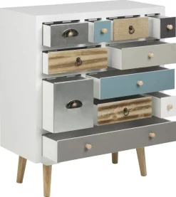 Komoda retro biała Thais 11 szuflad