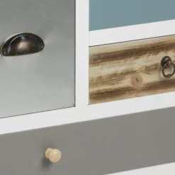 Komoda retro biała Thais 11 szuflad