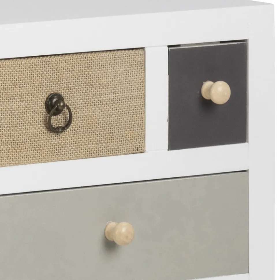 Komoda retro biała Thais 11 szuflad